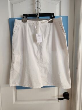 Talbots White A-Line Cotton Skirt